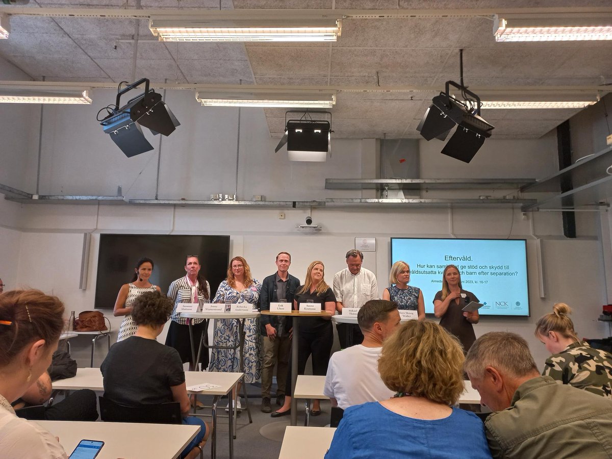 Erik Ulnes, rådgivare  från Rädda Barnen i panel "Eftervåld. Hur kan samhället ge stöd och skydd till våldsutsatta kvinnor och barn efter separation?" Arrangerat av Nationellt centrum för kvinnofrid vid Uppsala universitet och Akademiska sjukhuset.