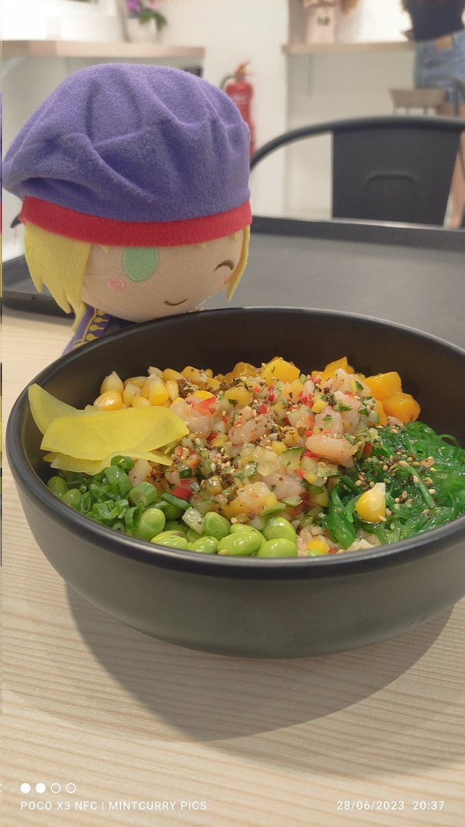 CirnoFumoTan's tweet photo. "What are you looking at? Stop winking and eat your dinner!"
SAlter Lily is annoyed by Casty's winking and poses next to dinner.
#salterlily #castoria #fgo #sanriofgo #plushies #pokebowl #paperfish #paperfishtaipan #malaysia https://t.co/iRAA6Efb5p