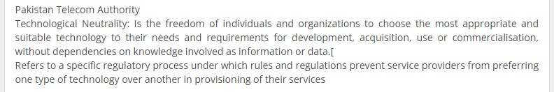 mdriosuy's tweet image. Thanks to the Pakistan Telecommunications Authority for adopting my definition of #TechnologicalNeutrality.