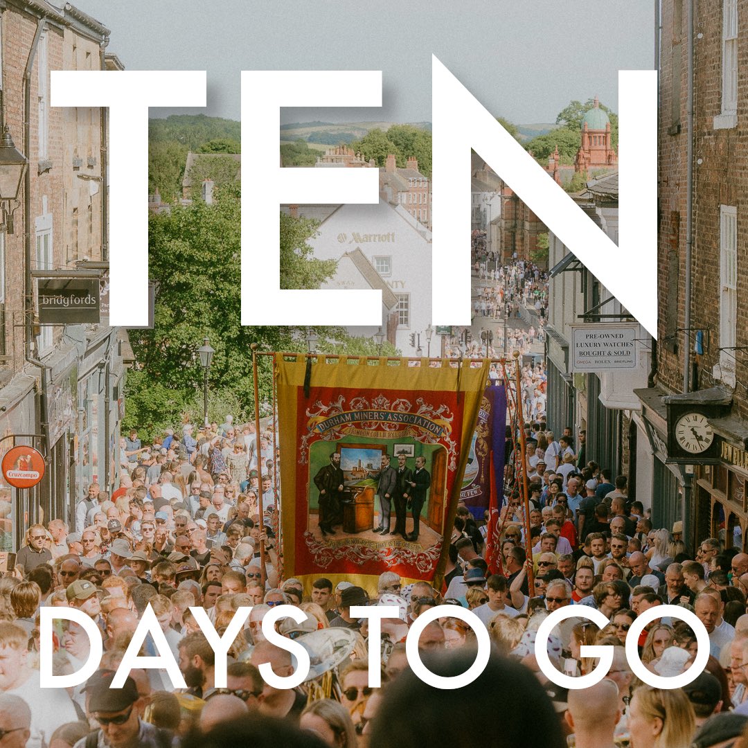 Not long now...

The 137th #DurhamMinersGala takes place on Saturday 8 July!

Who's coming?

Get your merch: friendsofdurhamminersgala.org/shop

Stay over: friendsofdurhamminersgala.org/camping

Support: friendsofdurhamminersgala.org/join_us