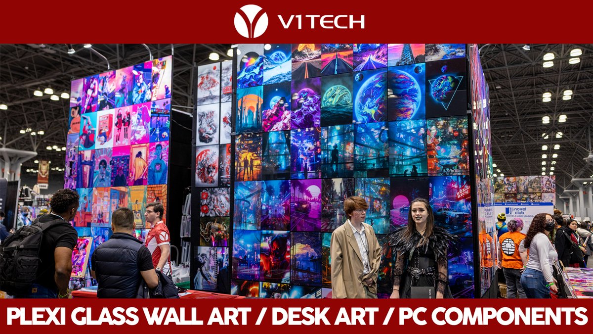 AnimeExpo's tweet image. From the inventors of RGB backlight-able Plexi Glass Wall Art &amp;amp; PC mod parts, @v1tech is combining art and technology to take gaming setups to the next level! Check out their booth in the Annex or shop online at v1tech.com #v1tech #wallart #pcgaming #pcsetup