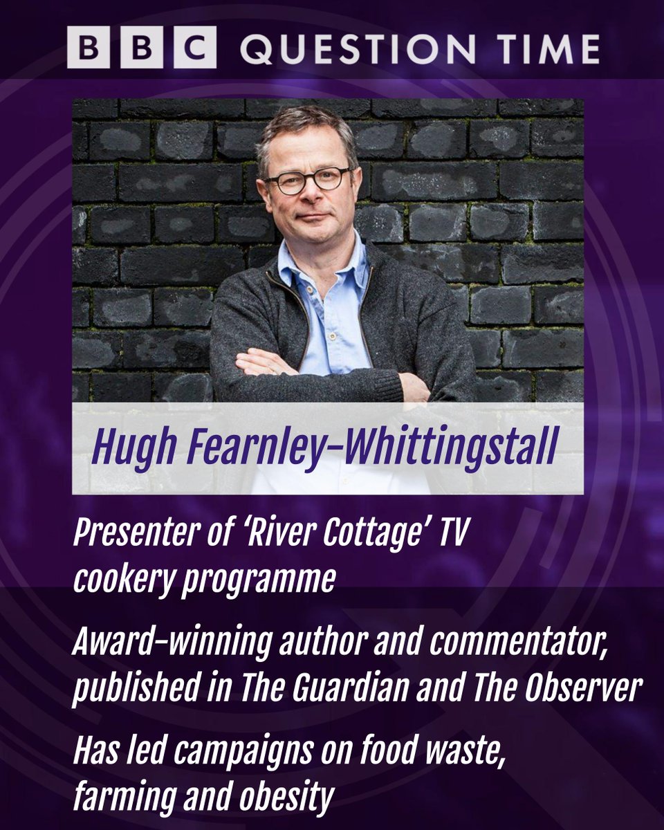 Chef and campaigner @HughFW will be on the panel #bbcqt