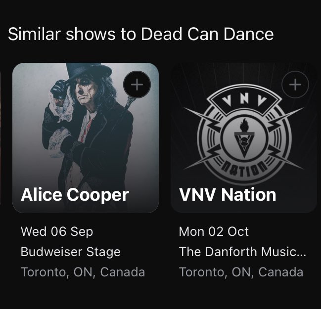 “Similar shows to Dead Can Dance”