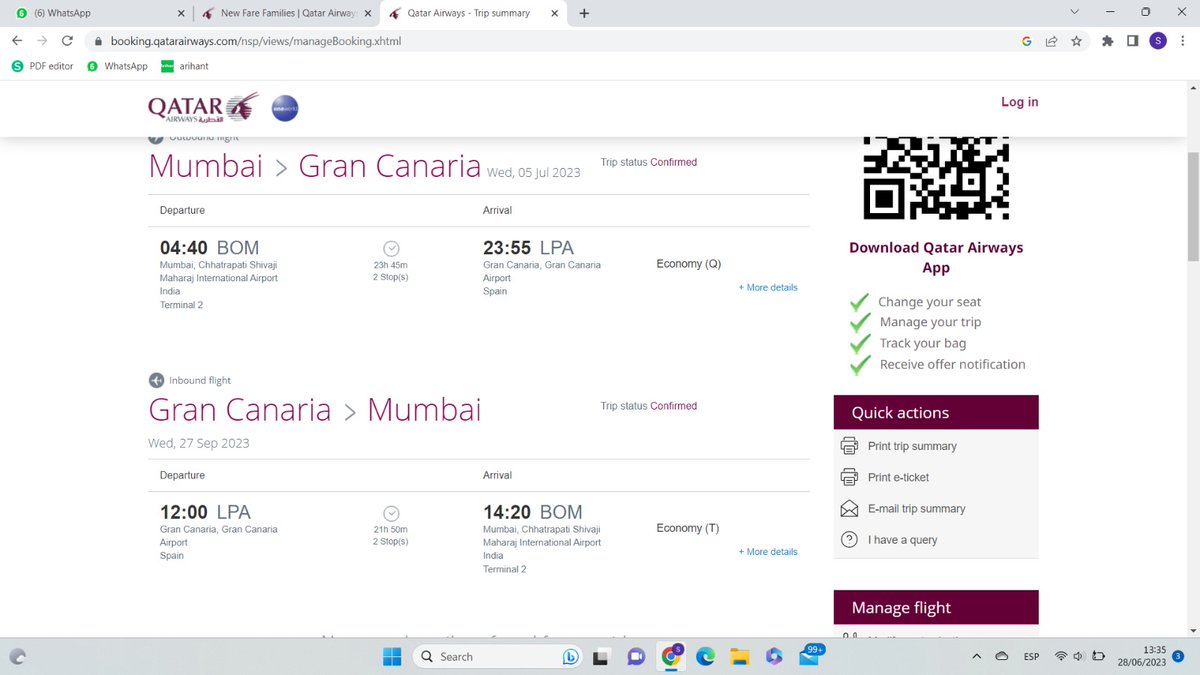 _SushilC's tweet photo. @qatarairways why am I being charged a penalty to reschedule a booking booked under Economy (Q) thts Economy Classic, when your website states that Economy Classic fare has 1 change complimentary? Why aren't you following your fare policy? https://t.co/ic0B9mMo5x