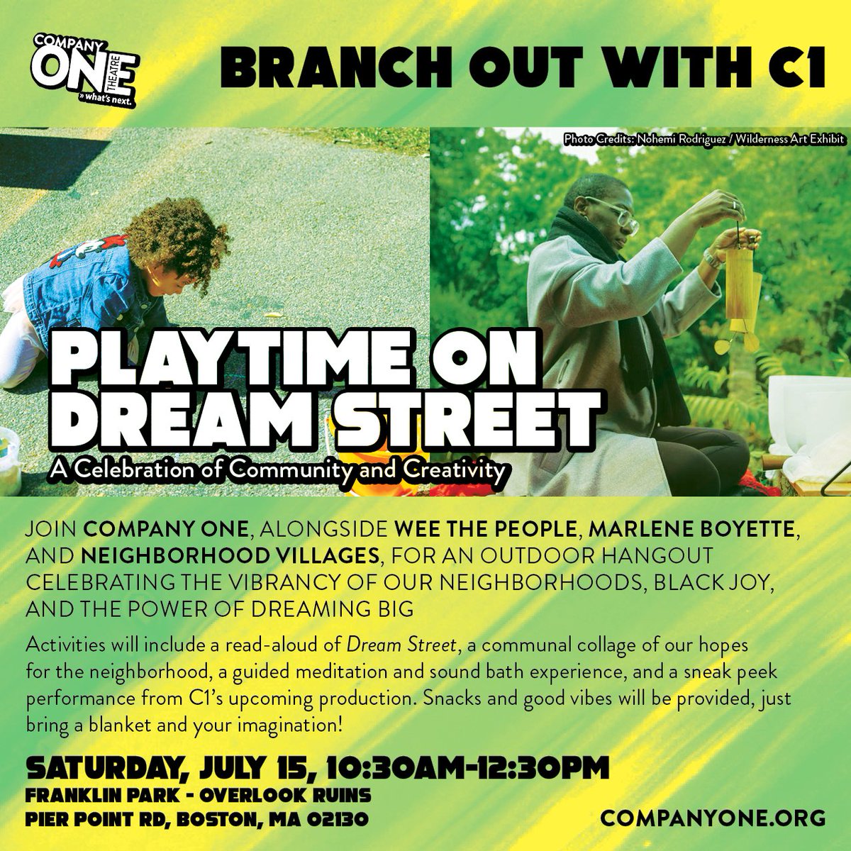 Company One Theatre (@company_one) on Twitter photo Playtime on Dream Street: A Celebration of Community and Creativity
with Leela Yoga & Wellness, <a href="/NVSBoston/">Neighborhood Villages</a>, and <a href="/weethepeoplebos/">Wee The People</a>
Saturday, July 15 - 10:30am-12:30pm
Franklin Park - Overlook Ruins
Pier Point Rd, Boston, MA 02130
RSVP: company-one-theatre.ticketleap.com/branch-out-wit… Playtime on Dream Street: A Celebration of Community and Creativity
with Leela Yoga & Wellness, <a href="/NVSBoston/">Neighborhood Villages</a>, and <a href="/weethepeoplebos/">Wee The People</a>
Saturday, July 15 - 10:30am-12:30pm
Franklin Park - Overlook Ruins
Pier Point Rd, Boston, MA 02130
RSVP: company-one-theatre.ticketleap.com/branch-out-wit…