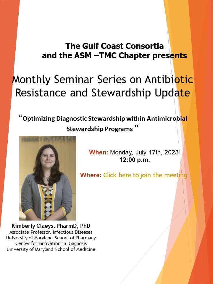 Monthly Seminar on Antibiotic Resistance with Dr. Kimberly Claeys on July 17, 2023, at 12 Noon, CDT - mailchi.mp/b07454281b31/m…