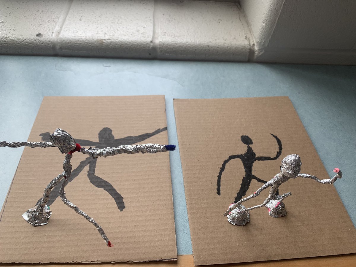Finishing up our Giacometti figures today in art