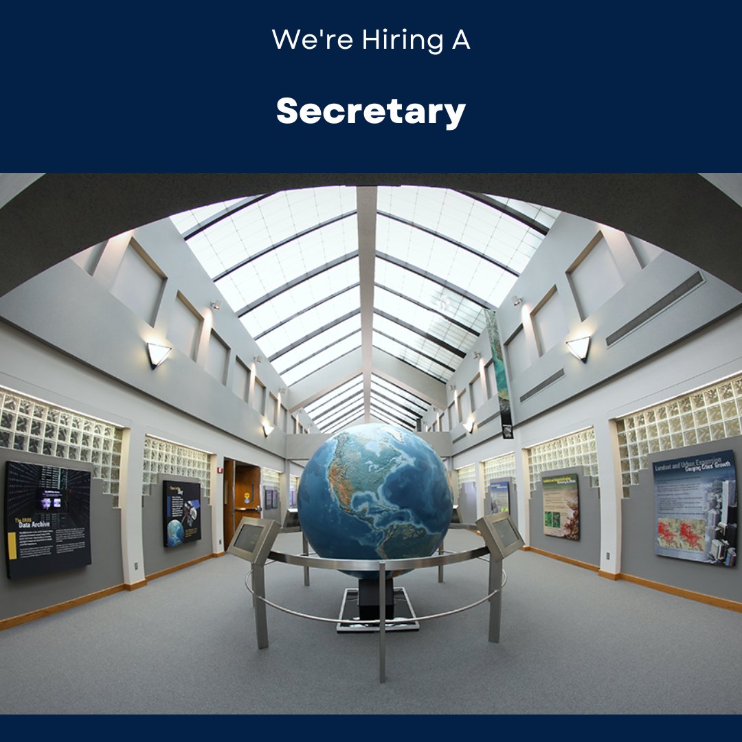 USGS_EROS's tweet photo. .@DOICareers job alert! USGS EROS is hiring a secretary. 🛰️💼

📅 Closing date: July 10, 2023
Open to the Public🔗  https://t.co/Q4QF3RFwEV 
Open to Federal Employees🔗  https://t.co/kCtDyUmuJh https://t.co/Y2RVPHJFAx