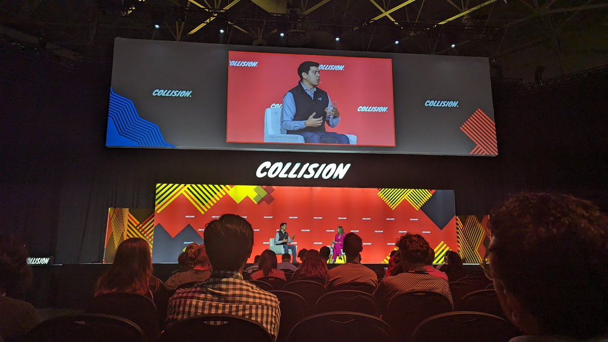 Interesting session at #Collision2023 on harnessing AI to build climate resilience with @ClimateAI
-Touching on strategic &amp; operational  choices companies need to make to adapt to #ClimateChange  
-Using #AI to reduce energy output 
Lots of #ResponsibleBusiness opportunities!