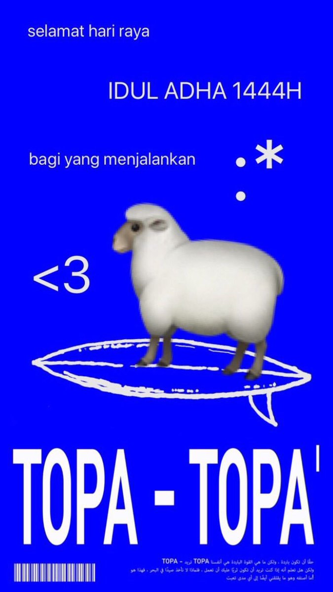 TOPATOPA_____'s tweet photo. Heppy Eid Adha kengkawan sahabat kerabat keluarga pacar gebetan mantan musuh musuh apa yg ternyata saya sendiri🫶🏻
i love u shaun the sheep ✨#selamatharirayaiduladha https://t.co/9nSoRN1Se2