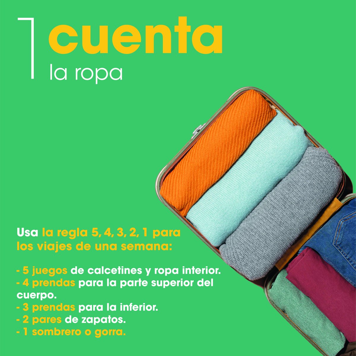 ViajayVuela_MX's tweet photo. 🙌Se acercan las #vacaciones, por ello te dejamos 3 tips para #viajar ligero.👍 

#turismo #felizmiercoles #viajeros https://t.co/iSK7kx17f4