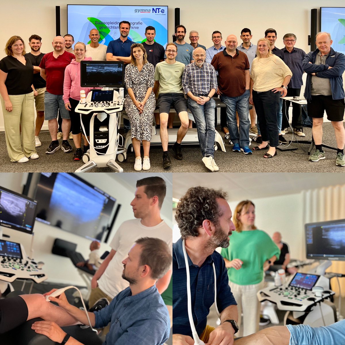 Echografie in de eerstelijn wordt in België steeds vaker toegepast. Gisteren en vandaag een basisopleiding MSK echografie verzorgd voor 9 huisartsen en 9 kinesisten samen met mijn nieuwe Belgische collega Geoffrey Jans.