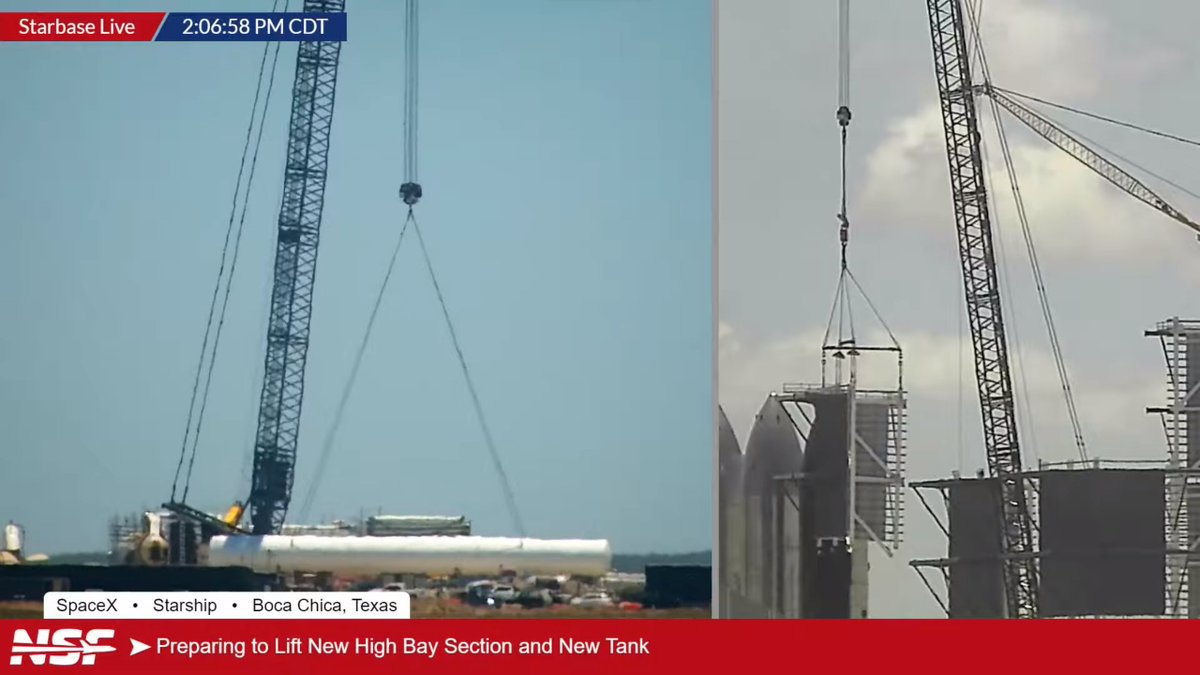 A dual LR11000 lift is going on right now down at Starbase, TX

Watch it live: nsf.live/starbase

<a href="/NASASpaceflight/">NSF - NASASpaceflight.com</a>