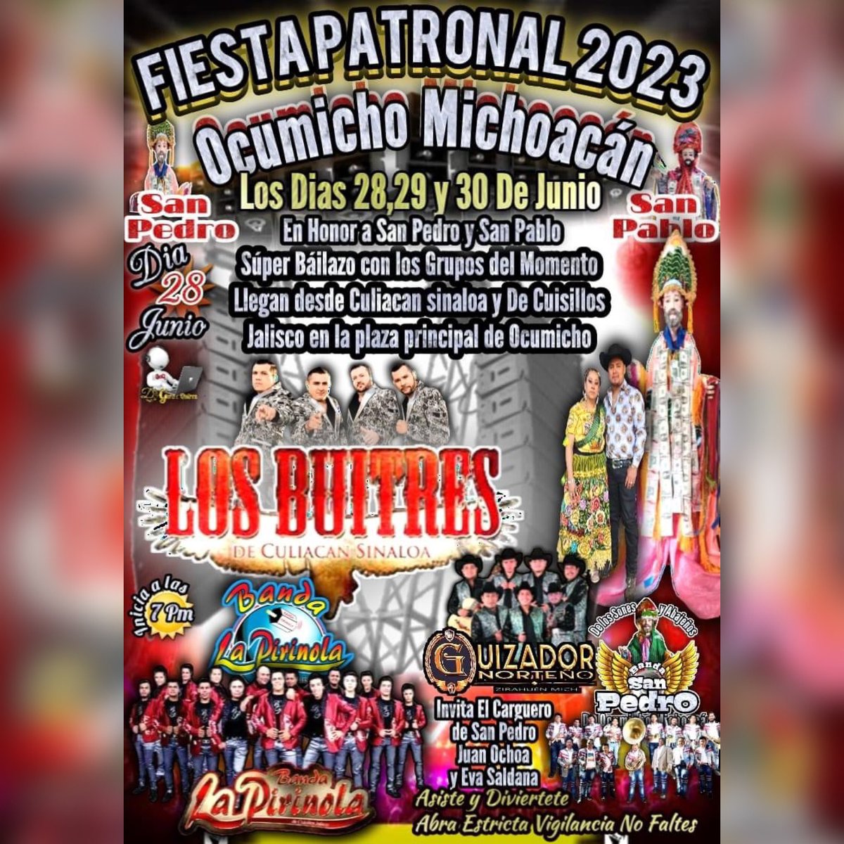 alex_losbuitres's tweet photo. ES HOY!!! Hoy Miércoles 28 de Junio llegan #LosBuitres a #Ocumicho #Michoacán📍🇲🇽 Jálense vamos a pistar con todos ustedes #Buitrada🦅🦅🦅🦅
Seva Armar el Pachangón!!!🍻🤠👢💃 ¡Ánimo! y #CeroMiedo 🔥🦅   #NoTengasMiedo #LosBuitres https://t.co/1zbTArnTo5