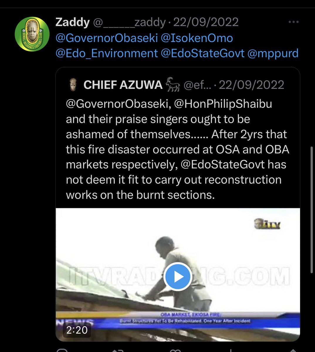 @ceo_incredible @efewonyi U tell me nd i turn u to bad person, For real? U fit bring d tweets, u knw how many times I’ve called out @Edo_Environment here?