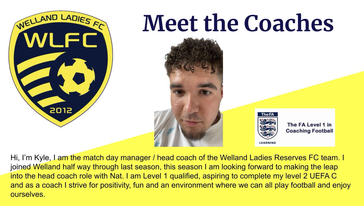 WELLAND LADIES FC (@wlfc2012) on Twitter photo **Meet the Coaches** for the 23/24 season. Welland Ladies First FC and Welland Ladies Reserve FC. If this is something you would like to be part of as a player or have any questions then get in touch - Email - manager.wellandladiesfc@gmail.com ๐๐ **Meet the Coaches** for the 23/24 season. Welland Ladies First FC and Welland Ladies Reserve FC. If this is something you would like to be part of as a player or have any questions then get in touch - Email - manager.wellandladiesfc@gmail.com ๐๐