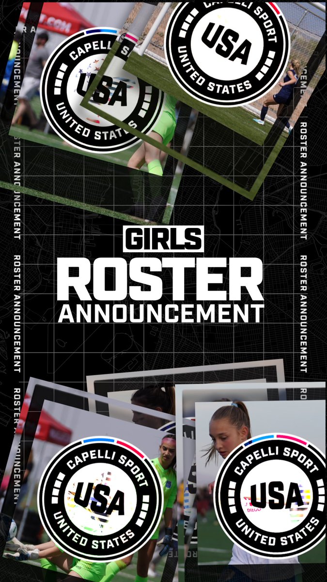 capelli_s_plus's tweet photo. ◼️◼️◼️◼️ Capelli Sport USA All-Star Team - Girls

Introducing the first ever Capelli Sport USA Girls All-Star Team, comprised of the top female youth talents within the Capelli Sport network, to play exhibition matches in Northern England August 1st – 8th against some of the biggest names in football including @ManCityWomen, @BarnsleyWFC, @LCFC_Women, @ManUtdWomen and @sufc_women. Congratulations to these all-stars, let’s go Capelli Sport USA!

Capelli Sport USA Girls U17 Roster

🟦 Kennedy Zorn of @SCdelSol 
🟥 Erinn Lockard of @AlexandriaSoc 
🟨 Alexis Coughlin of @LegendsFCSoccer 
⬜️Gabrielle Poretto of @EclipseSelectSC 
⬜️Milee Zych of @slammersfc 
🟦 Alex Tay of @SeattleUnited 
🟨 Daya King of @LegendsFCSoccer 
⬜️Alison Hou of @MVLASC 
⬜️Lilliana Hutchings of @slammersfc 
🟦 Sofia Atehortua of @NewYork_SC 
🟥 Kailyn Effah of @Maryland_United 
⬜️Adia Symmonds of @florida_premier 
⬜️Siena Bryan of @florida_premier 
⬜️Ayva Jordan of @slammersfc 
⬜️Mary Long of @slammersfc 
🟨 Zoe Matthews @LegendsFCSoccer 
🟦 Natalie Bruno of South Florida FA
🟦 Ashley Economopolous of @PennFCYouth 

Capelli Sport USA Girls U19 Roster

⬜️ Sonoma Kasica of @florida_premier 
⬜️ Kendell Williams of @EclipseSelectSC 
🟦 Zoe Sellers of @Independence 
🟦 Maya Tyburowski of @SockersChicago 
🟦 Ava Slay of @ahfcsoccer 
🟨 Lucy Landherr of @LegendsFCSoccer 
🟨 Taylor Norman of @LegendsFCSoccer 
🟥 Gracie Salais of @Maryland_United 
🟨 Sydney Harpster of @LegendsFCSoccer 
🟦 Angelina Lopez of @ClassicsEliteSA 
🟦 Jaden Aaronson of @realjerseyfc 
🟦 Morgan Kotch of @realjerseyfc 
⬜️ Levy Maddie of @PAClassics 
🟥 Sabba Haghgoo of @Maryland_United 
⬜️ Savannah Huntchings of @slammersfc 
⬜️ Lily Bidduph of @slammersfc 
⬜️ Samantha Sanchez of @MVLASC 
🟦 Aubrey Wilkerson of @WestFlaFlames 

#capellisport #capellisportuktour #capellisportusa #capellisportplus