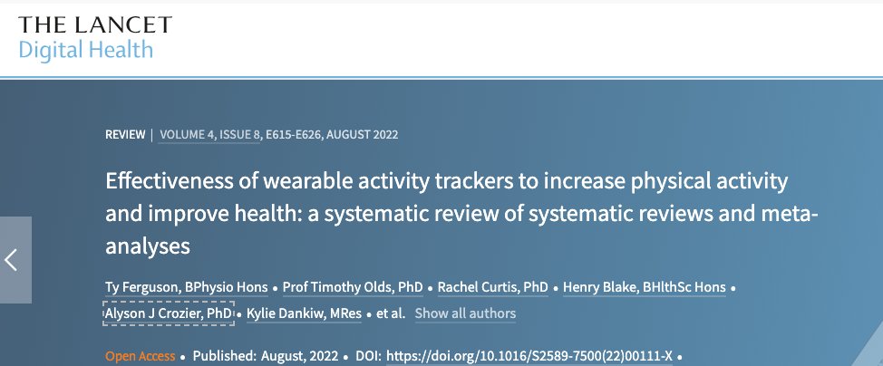 Activity trackers are a promising solution to combat physical inactivity.

Here's what you need to know 👇

🧵Thread

thelancet.com/journals/landi…