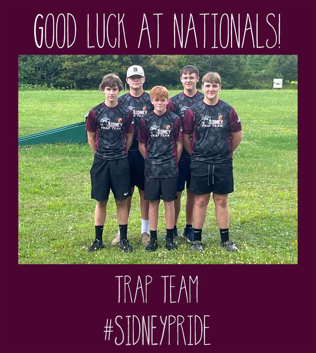 Good luck to 5 members of Sidney CSD's trap team who will compete at USA Target Sports Nationals July 5-9 in Michigan! Competing are: Reece Yeomans, Logan Mott, Fred Becker, Owen Mott, and Jesse Newell.

#SidneyPRIDE #SidneyCSD <a href="/ebullock30/">Eben Bullock</a> @KerrieJohnston2 <a href="/sidneyathletics/">sidneyathletics</a>