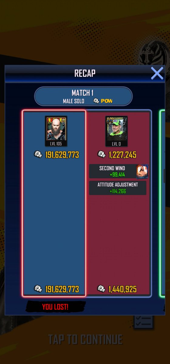 chrisy363's tweet photo. @WWESuperCard Can someone explain to me how I LOST this match up? https://t.co/vZf9M9JfKe