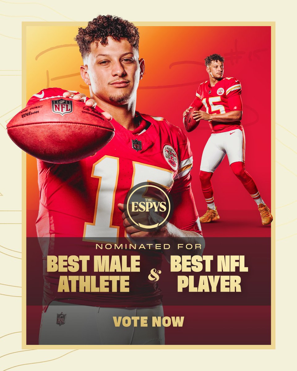 Chiefs's tweet photo. He's like that.

Vote @PatrickMahomes to win the ESPY for Best Male Athlete and Best NFL Player 🚀 https://t.co/FLTrF3BKfO https://t.co/V5T2bs5IIV