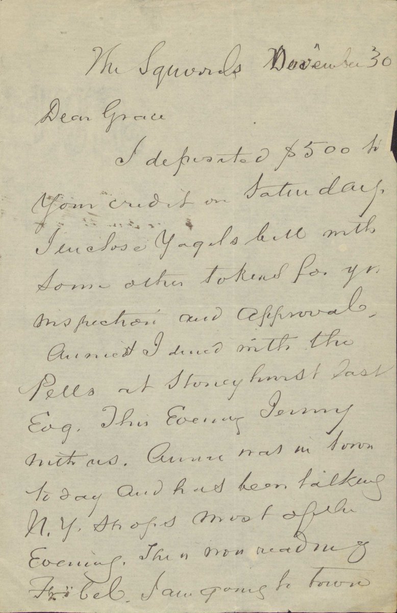 BigelowPapers's tweet photo. December 30, 1899- A letter from John Bigelow to his daughter, Grace. https://t.co/1fn7JzCqRu