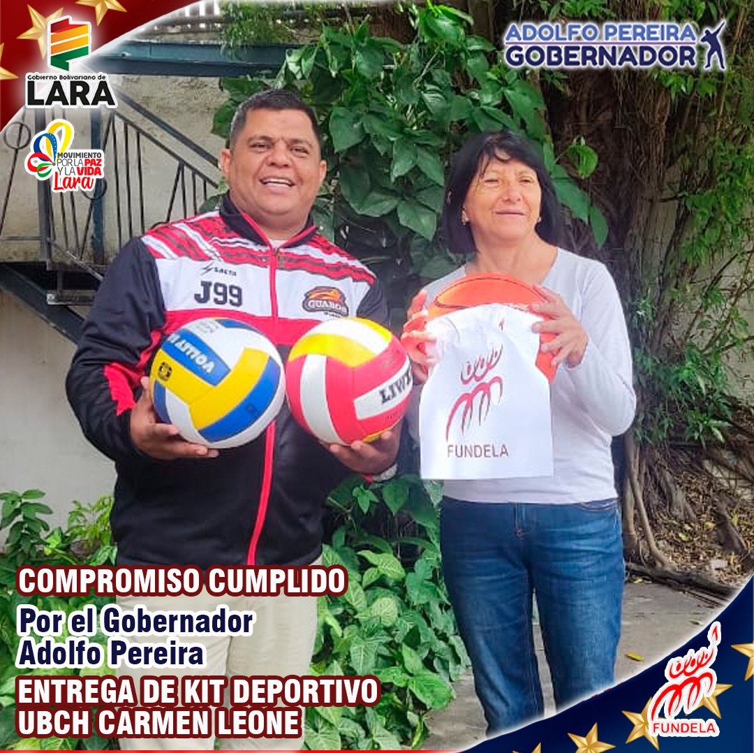 PofmelissaRo's tweet photo. #28Jun| 🏀 Compromiso Cumplido por el Gobernador Adolfo Pereira.

A través de FUNDELA se entrega kit deportivo a la UBCH Carmen Leone, parroquia Catedral, comunidad La Ruezga
⚽🏀🏐
@AdolfoP_Oficial @NicolasMaduro
@MervinMaldonad0  @FUNDELA_LARA @Mippcivzla
#BastaDeCinismoYankee https://t.co/UJnsgkIFVw