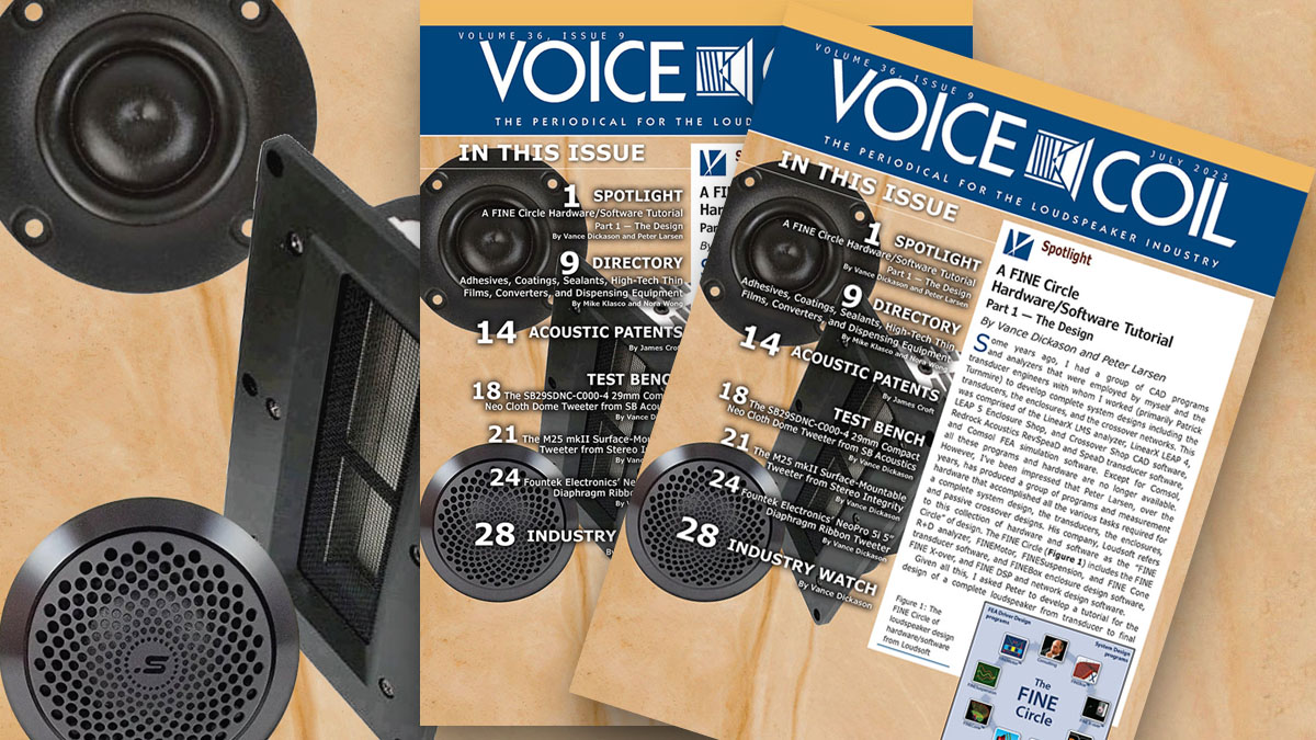 Another issue of the indispensable Periodical for the Loudspeaker Industry, Voice Coil July 2023 is now available online and in print!
James Croft reviews two patents from Resonado, and there's a Triple Dose of Test Bench by Vance Dickason!
audioxpress.com/news/triple-te…