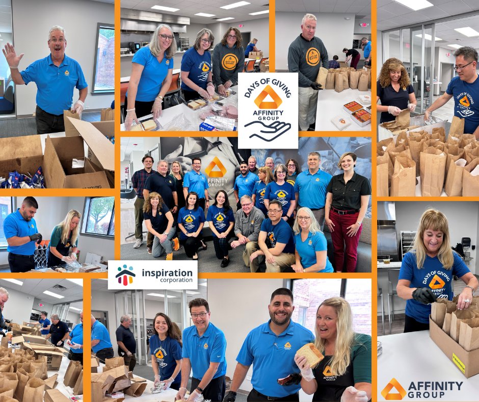 cVery successful Days of Giving for our Affinity Group team in Illinois! In partnership with <a href="/InspirationCorp/">Inspiration Corp.</a> they built over 200 bagged lunches that will feed the local Chicago community for 2 days!  🧡