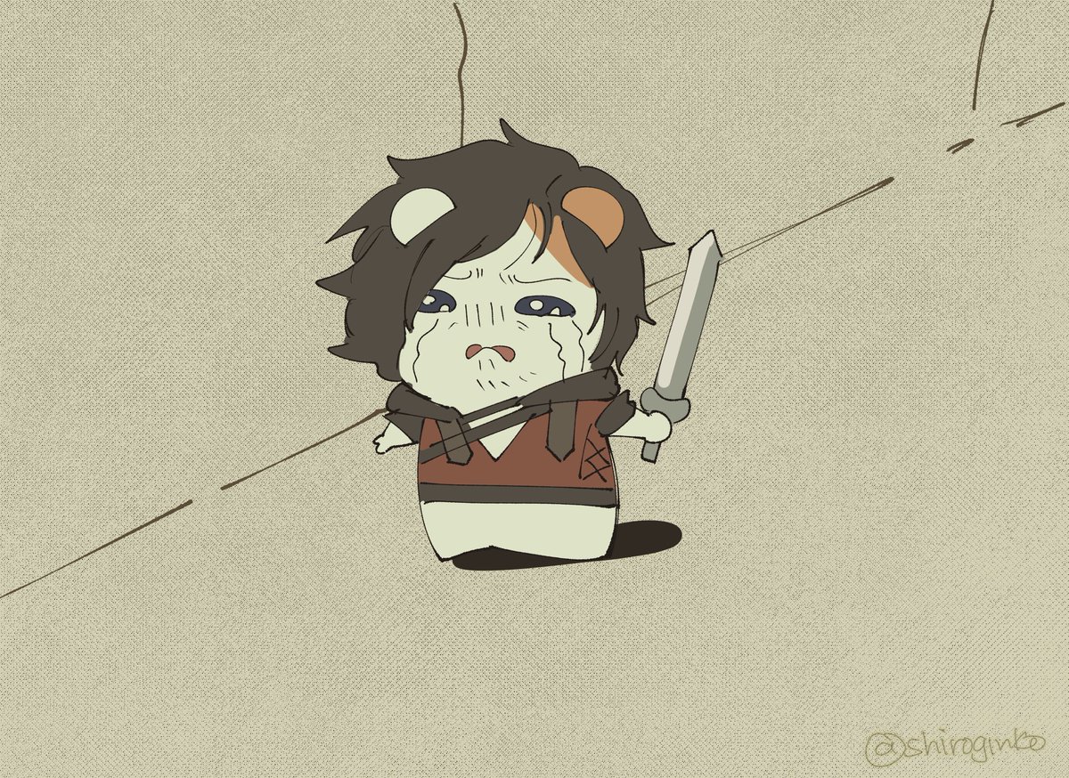 crying solo animal ears 1boy tears weapon male focus  illustration images