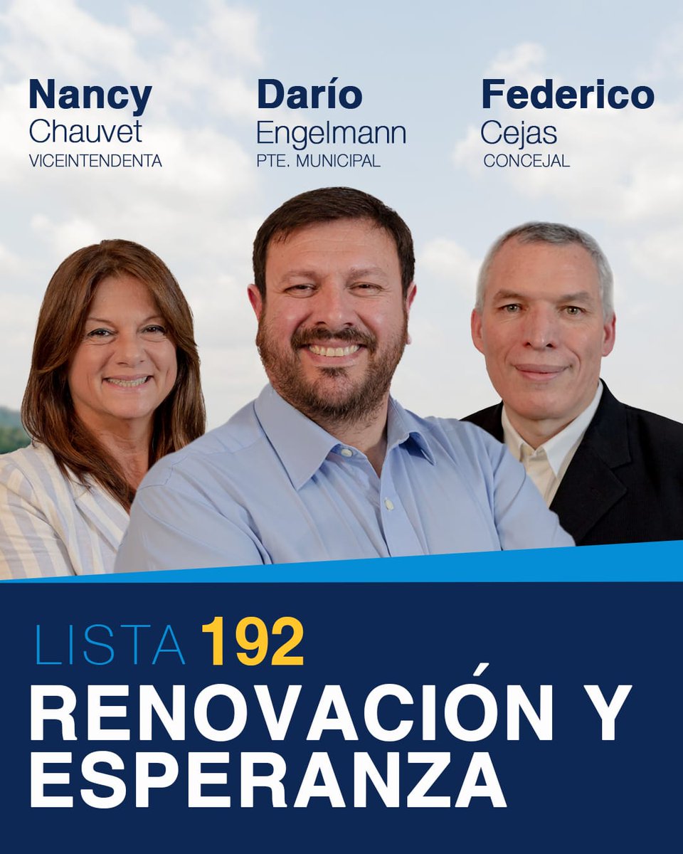 EngelmannLaPaz's tweet photo. Acá estamos, porque estuvimos siempre... y vamos a seguir estando

#NancyChauvet #DarioEngelman #FedericoCejas #Lista192 #Renovacion y #Esperanza #LaPazER https://t.co/qccKpXmZXR
