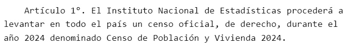 Christian_7227's tweet photo. @Leila_Nash La misma ley indica que el Censo se Realizará en 2024 y no habla de un pre-censo https://t.co/fokd37xDNi