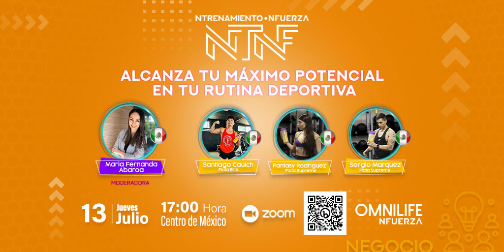 NFuerza_'s tweet photo. Conéctate al NTNF este 13 de julio con el tema: Alcanza tu Máximo Potencial en tu Rutina Deportiva.
https://t.co/EYgv2erSxZ
Moderadora: Maria Fernanda Abaroa
Panelistas:
Fantasy Rodriguez, PS 🇲🇽
Sergio Marquez, PS 🇲🇽
Santiago Cauich, PE 🇲🇽
.
.
#OMNILIFE #NFuerza #NTNF https://t.co/P8BnCZAvis