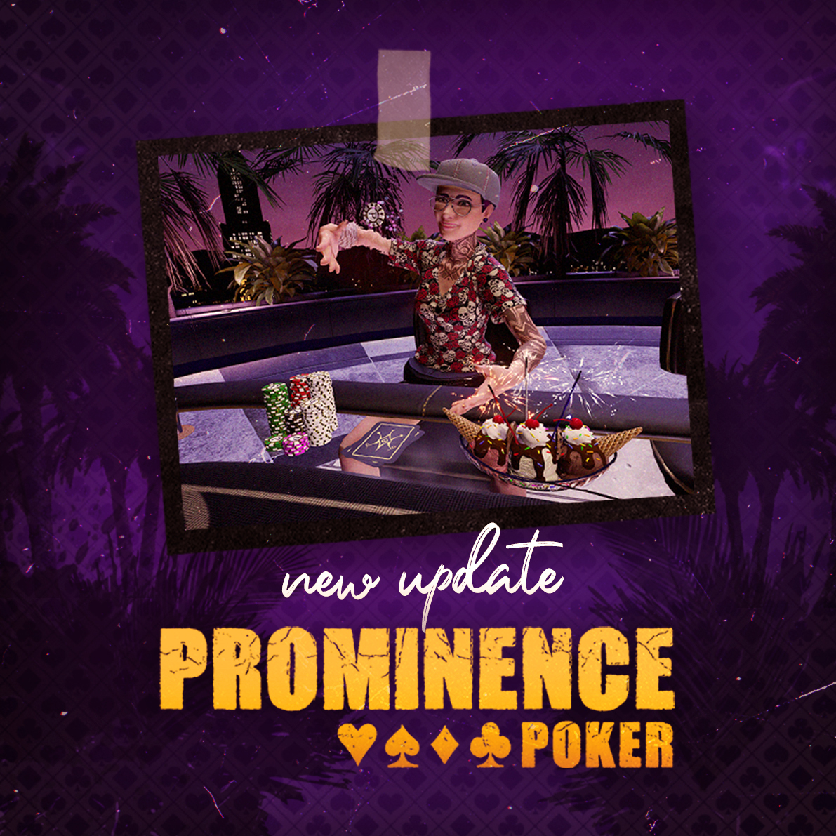 🥵🔥 The high-stakes heat wave is here! Prominence Poker's Summer Showdown Update is live. New hourly events, limited-time offer drops and purchasable emotes are available now! 💜💛

All players who sign in by July 4 will receive a three-day boost! 🎮👉 pipeworks.com/poker/