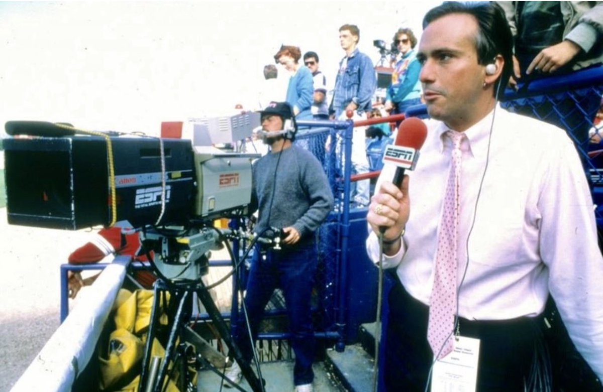 TimBrando's tweet photo. Way Back Wednesday 1985 ; It honors the @CWSOmaha one last time. In a couple of years I’ll celebrate my 40th year covering LIVE EVENTS on National Sports Television. I’m concentrating on my favorite sports these days CFB & CBB 🏈🏀at this stage of my career. In those years I’ve called 26 different sports,and college baseball between 1985 to 94’was a favorite stop and Omaha in particular made it great! Working in BR when Skip Bertman began the @LSUbaseball Dynasty helped my interest level in college baseball. The pic w/@19fredlynn was my last one in 94’ at Rosenblatt. To this day it’s the event ⚾️ I miss most. Gotta get back there soon as a fan. 👏to all those that made it the BEST CWS ever imo.