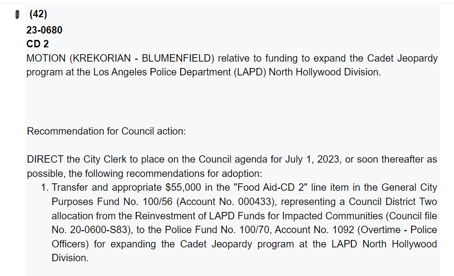 JonnyPeltz's tweet photo. Councilmember Eunisses Hernandez was the lone vote at City Council today against taking money from a food aid fund to give to expand an LAPD cadet program in North Hollywood. 

CM's Soto-Martínez and Raman voted to re-allocate the money: https://t.co/SSxoXxsPbo