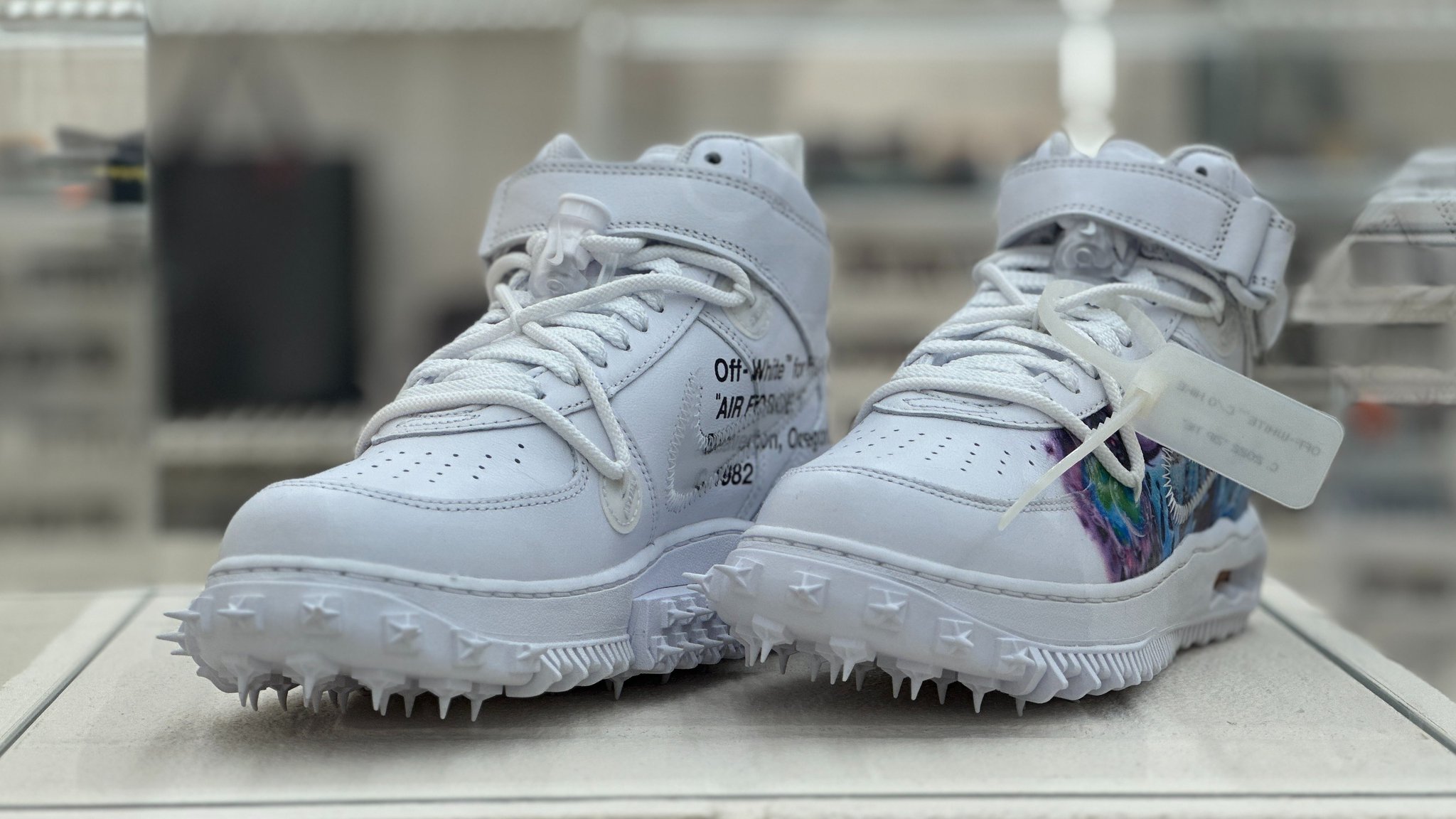 Off-White Nike Air Force 1 Mid Graffiti Details - JustFreshKicks