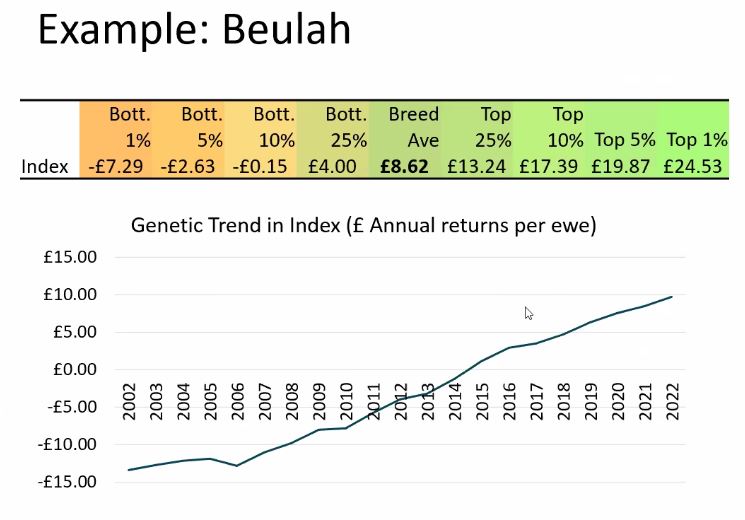 SamBoonBreeding's tweet image. Fantastic to be part of tonight's @FarmingConnect webinar with @janet_roden talking about the way we express the hill index in economic terms. The index does a great job for hill ram buyers &amp;amp; highlights the true value of genetics @HybuCigCymru @AHDB_BeefLamb @prohill_sheep