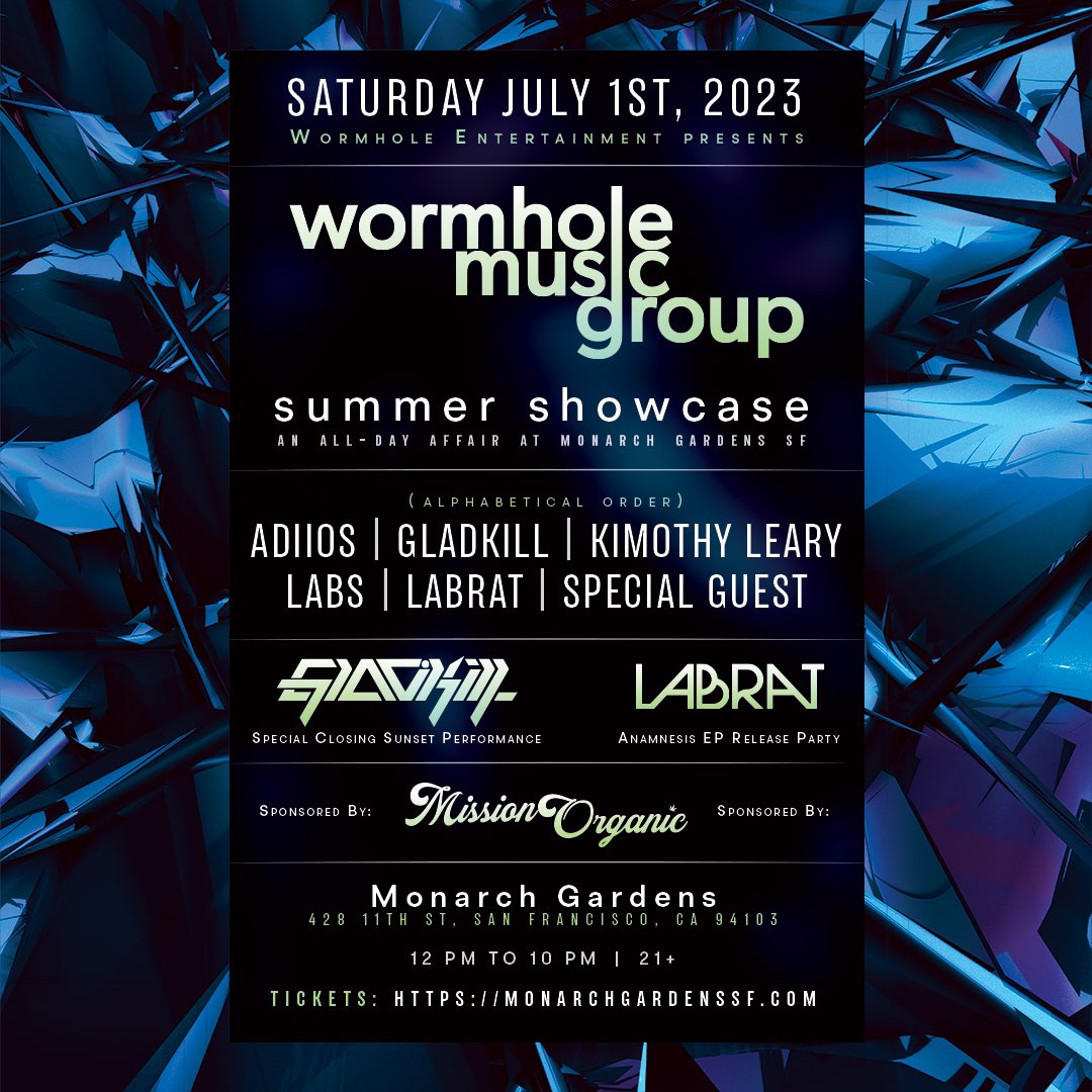 This Saturday I can't wait to play this dank day party in the Bay with <a href="/adiiosbeats/">Adiios</a>, <a href="/Gladkill/">dearly departed</a>, LABS, <a href="/LabRatOfficial/">LabRat</a>, and a super special guest. An all day affair with a Gladkill sunset set &amp; a LabRat Anamnesis EP Release Party? Um, yes lessgoo 🤯 

📸 Photo by <a href="/cnvrsingwaliens/">Noah Hoffman</a>