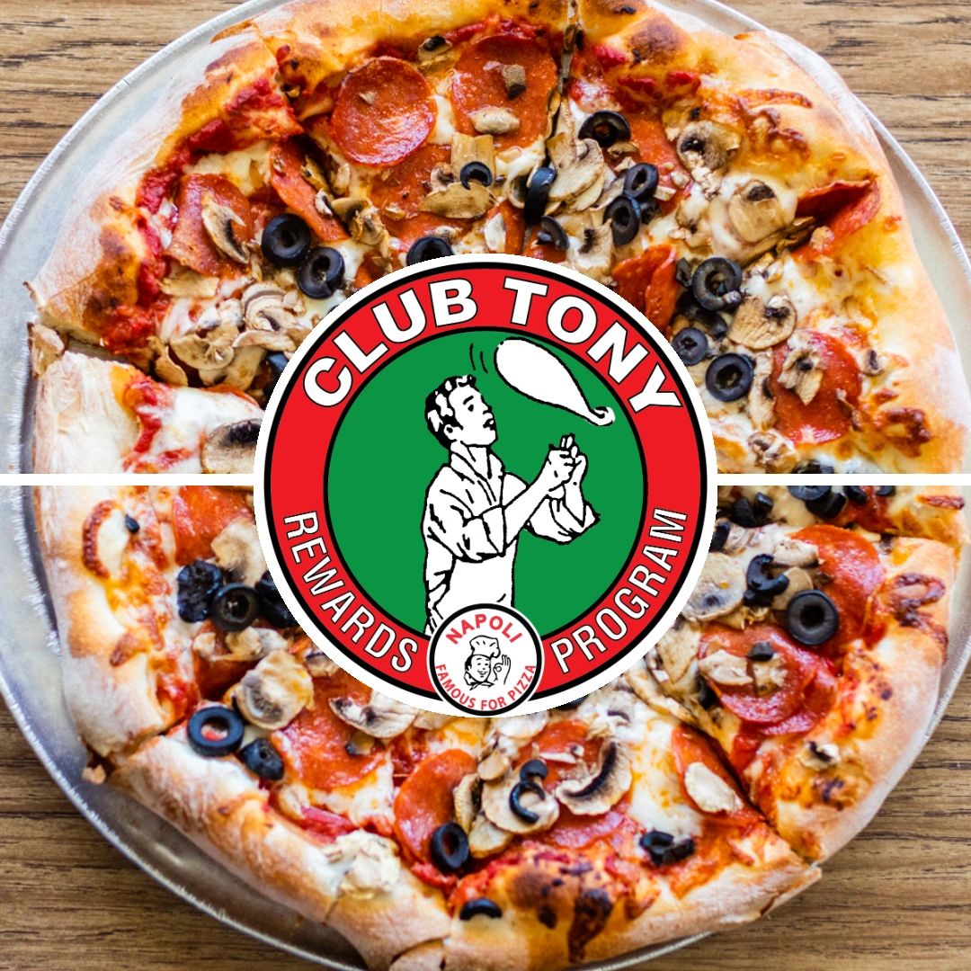 Introducing "Club Tony" - our exclusive rewards program for our loyal customers! Earn points every time you dine with us and enjoy fantastic perks and discounts. Join Club Tony today and elevate your Napoli Pizzeria experience. Sign up on our website.