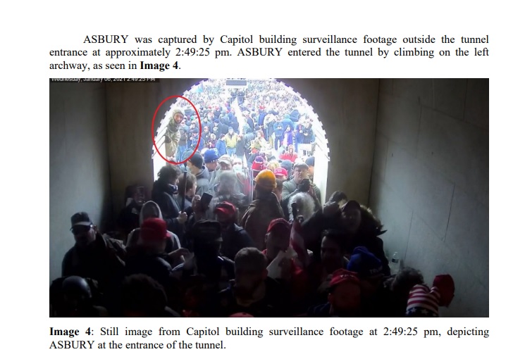 AND.... YET ANOTHER

Justice Dept announces charges in Jan 6 case against Michael Asbury of Knoxville, Tennessee

They say Asbury was inside tunnel and 'passed what appeared to be a functional stun gun out of the tunnel to a man in a blue jacket'