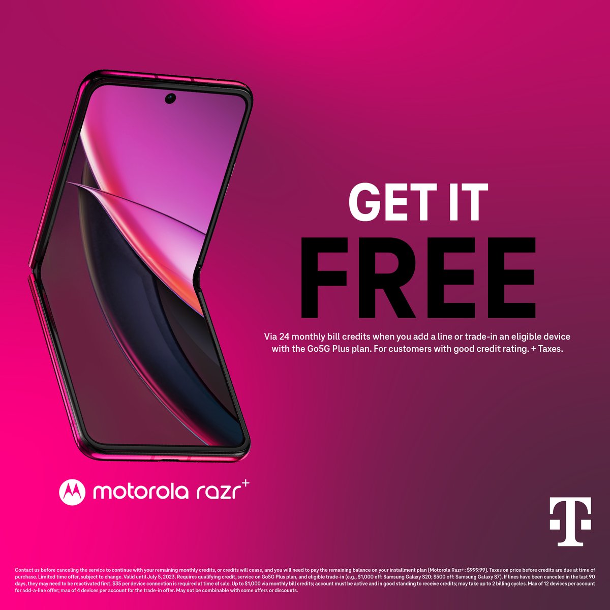 The new Motorola RAZR+ is here! Get it FREE when you add a line or trade-in an eligible device on our Go5G Plus plan. Via 24 monthly credits to your bill.

Visit us at Lockhart Gardens Shopping Center, St. Thomas, or Peter's Rest Shopping Center, St. Croix.