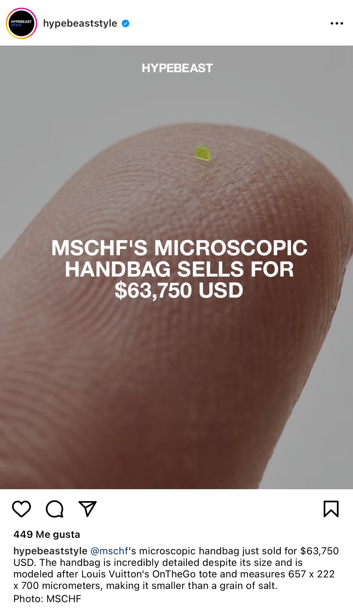 MSCHF Microscopic Handbags Sells for $63,750 USD