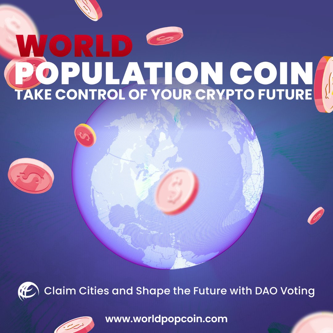 WorldPopCoin's tweet photo. 🏙️ Take control of your crypto destiny by claiming cities and influencing DAO voting. 

1️⃣ Be part of a global movement that empowers YOU to shape the future of finance. 🌐
2️⃣ With World Population Coin, you can claim cities, becoming a digital pioneer in your chosen metropolis. 🏙️
3️⃣ Shape the future of our crypto world through DAO voting, where your voice truly matters. 🤝
4️⃣ Unleash the potential of decentralized finance and seize opportunities for growth and prosperity. 📈
5️⃣ Connect with a vibrant community of like-minded individuals who share your passion for cryptocurrency and its transformative power. 👥
6️⃣ Make a lasting impact on the global crypto landscape, leaving your mark for generations to come. 👑

Join us today and embark on an exciting journey towards a decentralized and inclusive financial future! 🚀

Join the exclusive Pre-Sale and become a part of the world’s  fastest-growing community. Don’t miss out on this limited-time  opportunity to secure your tokens at a preferential price and enjoy  exclusive early access perks. https://t.co/Z0L1mZcmpW

 #WorldPopulationCoin #Tokenomics #FrictionlessYield #Staking #DAO #NFTs #CryptoCommunity

#ClaimCities #DAOvoting #ShapeTheFuture