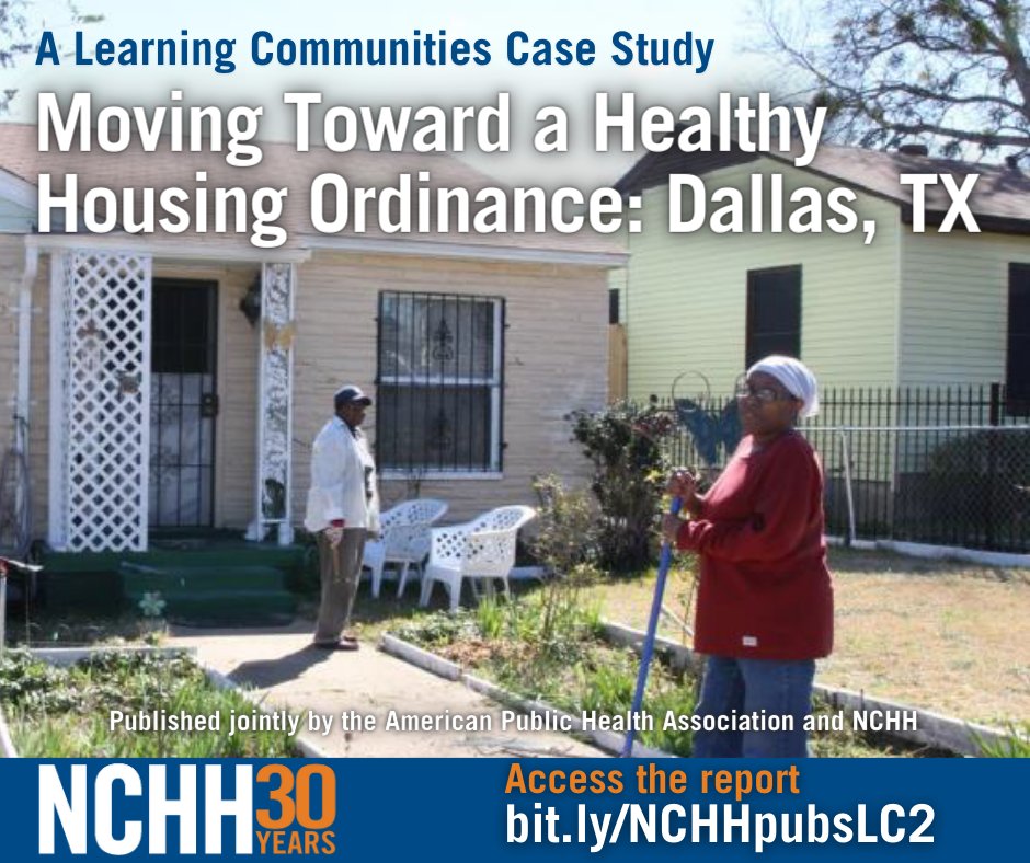 A6b: We can draw from our experience in requiring minimum temperatures in rental units &amp; protect renters from extreme heat too. The National Healthy Housing Standard called for this protection nearly a decade ago &amp; they did it in Dallas. #NHHMchat #NHHM23 bit.ly/NCHHpubsLC2