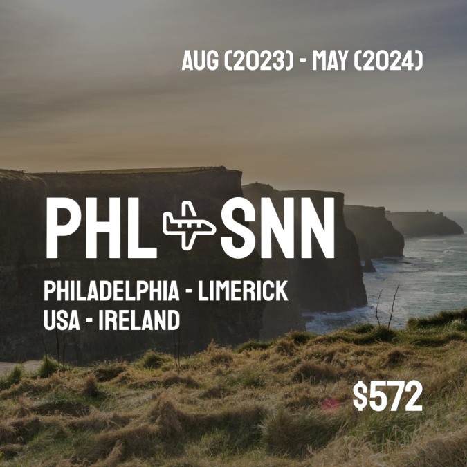 PHLCheapDeals's tweet image. ✈️ Philadelphia (PHL) to Limerick (SNN) for only $572 (USD) roundtrip 💸
439 live dates on Adventure Machine. - get the app on iOS or Android