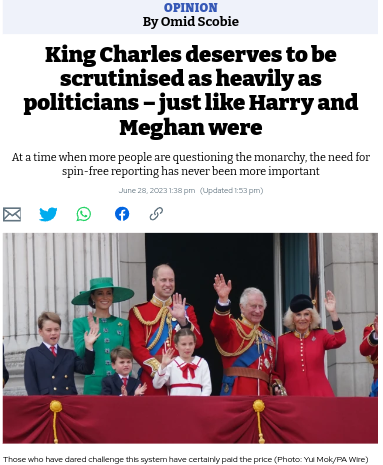 nomoremonarchs's tweet photo. "Prince William was so incensed by my revelations that his Kensington Palace team had given negative information to favoured journalists about his brother that he wanted me barred from his engagements."
#invisiblecontract #NotMyPrince #HarryandMeghan #PalaceSourcesSay #ENDGAME https://t.co/eqLKpG64VI