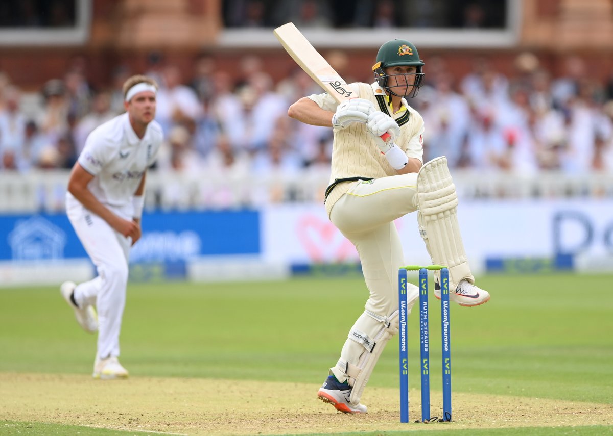 Marnus Labuschagne 4⃣5⃣*
Steve Smith 3⃣8⃣*

Australia add 117 runs in the afternoon session at Lord's, for one wicket.

#Ashes2023 #CricketTwitter #ENGvAUS