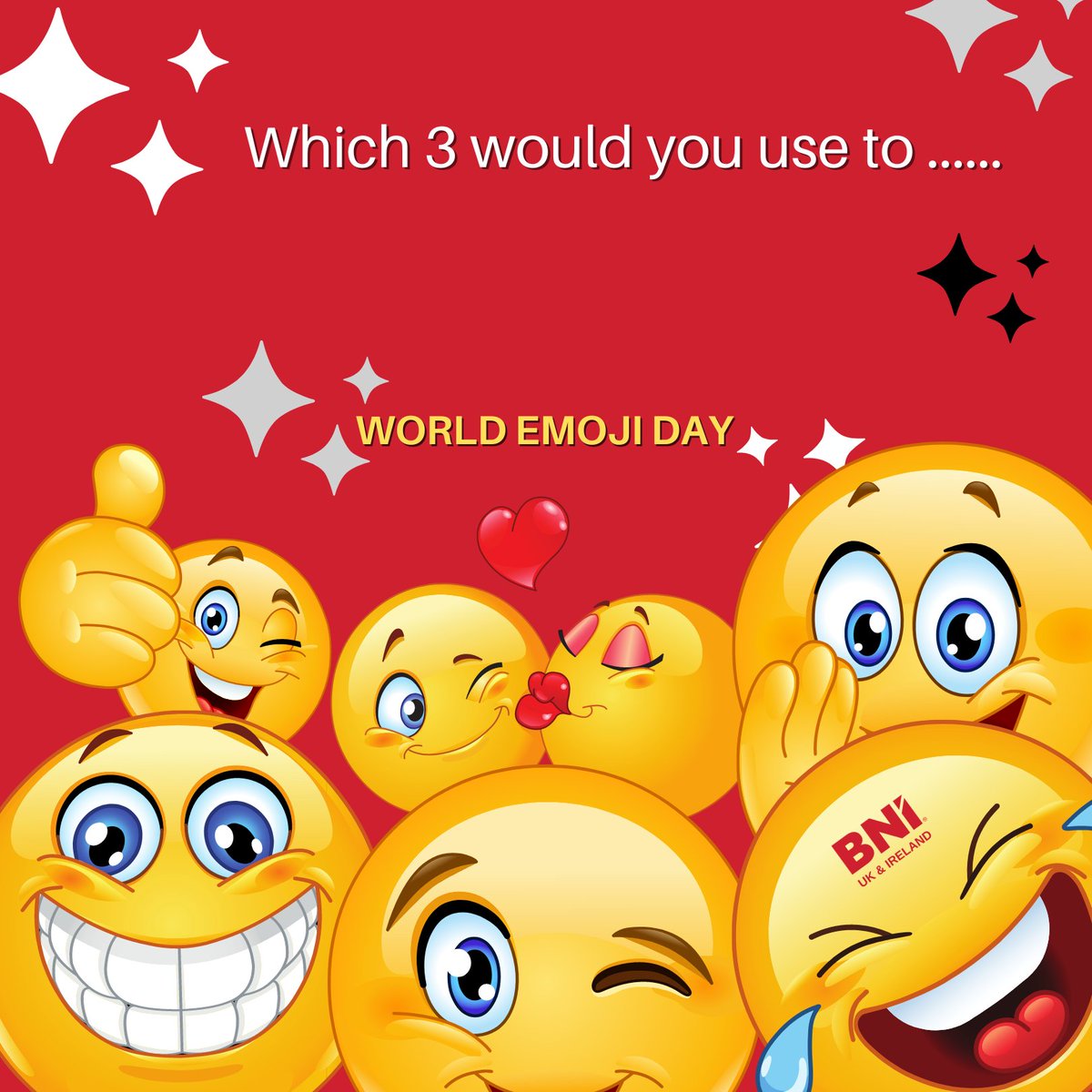 Which 3 emojis would you use to best describe your chapter or networking group? :) #worldemojiday