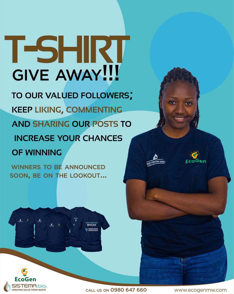 EcogenMw's tweet image. Dear valued followers, some exciting news for you! We are giving away T-shirts to our most engaged fans. This is to express our gratitude for your feedback through likes and comments on our posts.
Continue to like, comment on and retweet our posts to boost your chances of winning